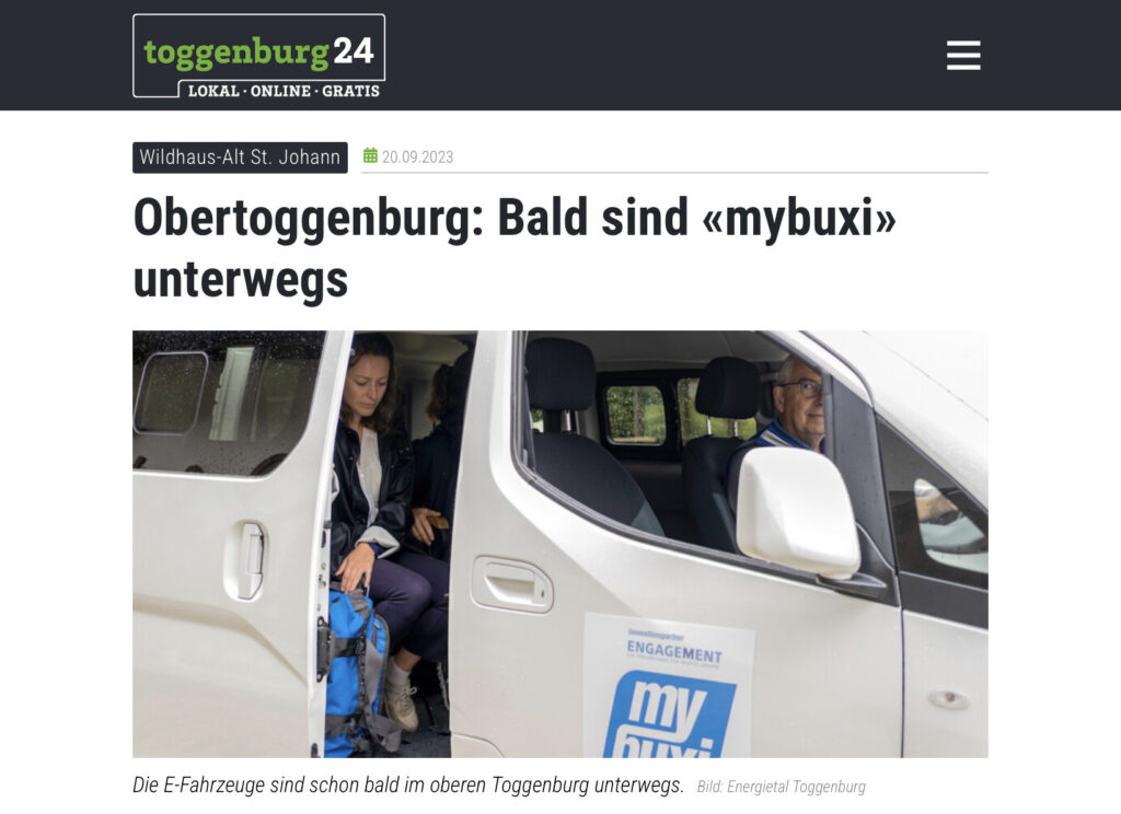 Medienbericht: „Obertoggenburg: Bald sind „mybuxi“ unterwegs“